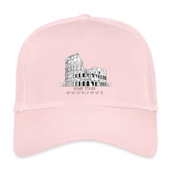 Kolosseum von Rom Skizze schwarz-weiß - Kinder Trucker-Cap - Hellrosa - Vorne