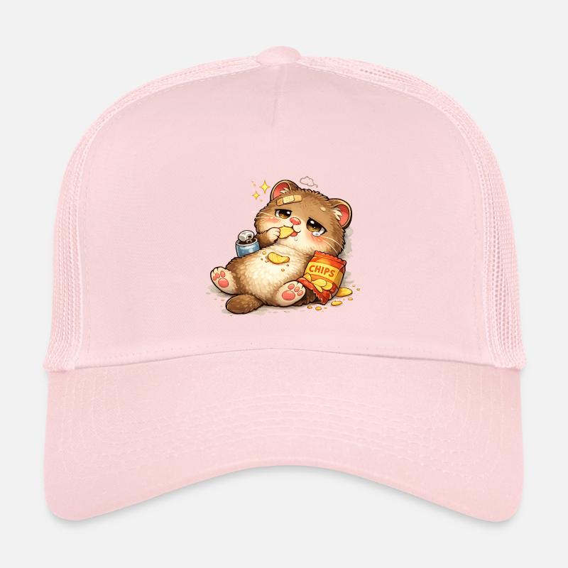 Keksliebende Katze - Kinder Trucker-Cap - Hellrosa