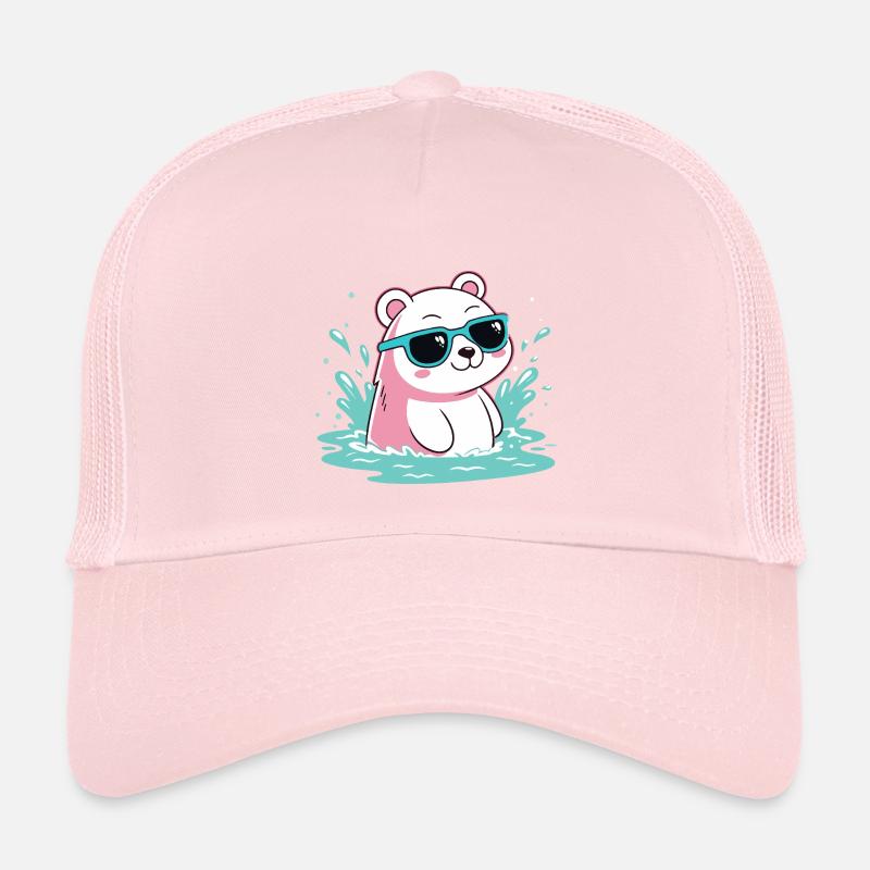 Wasser-Eisbär in kühlen Gläsern Kinder Trucker-Cap