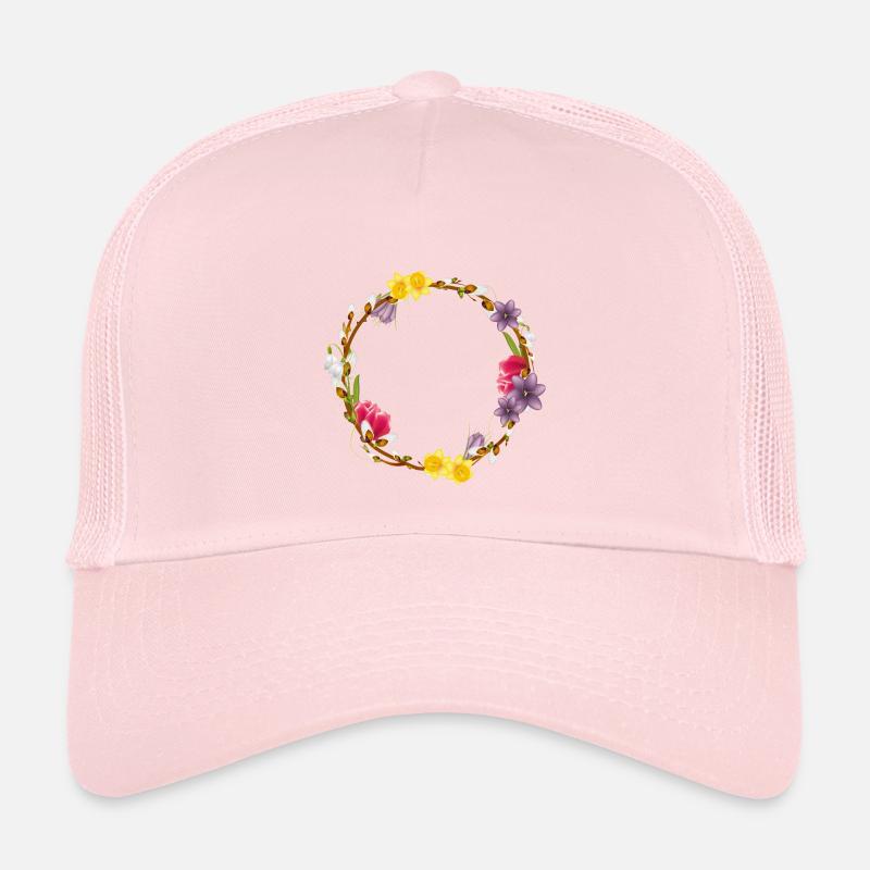 Couronne printanière de chatons et de fleurs de saule Casquette trucker enfant