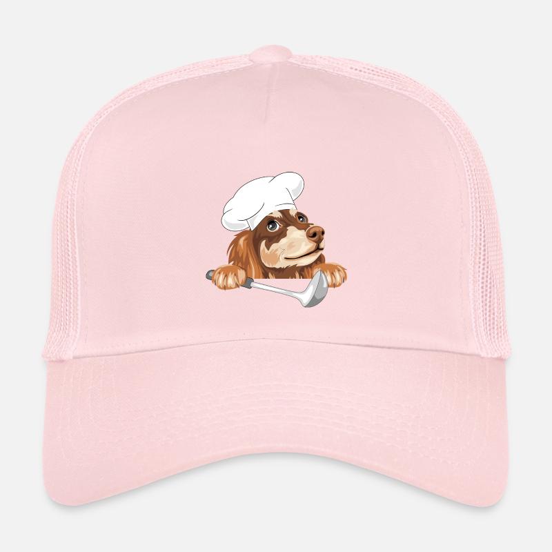 Teckel rêveur cuisinier avec une louche Casquette trucker enfant
