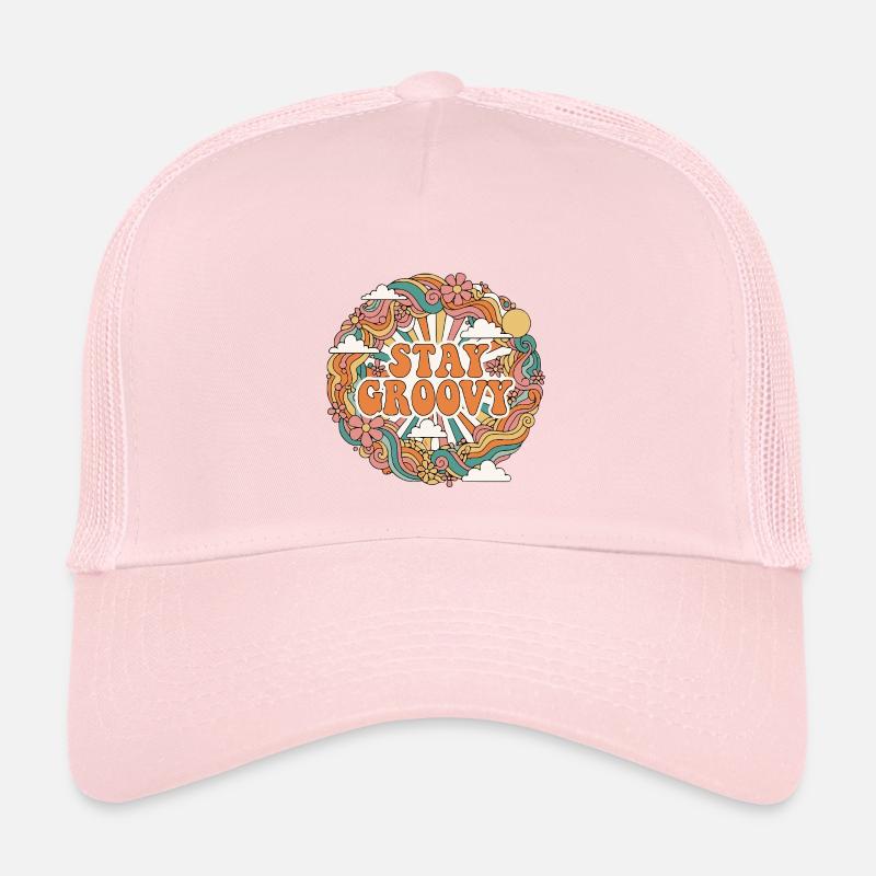 Psychedelisch Retro - Kinder Trucker-Cap - Hellrosa
