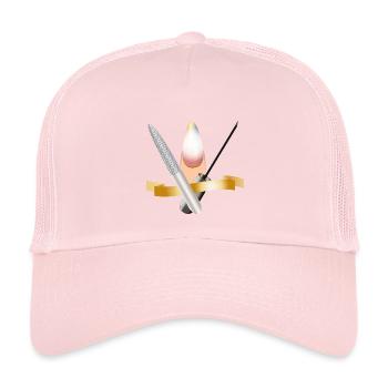 Manicure set with file and brush illustration - Kids’ Trucker Cap - pale pink - Front