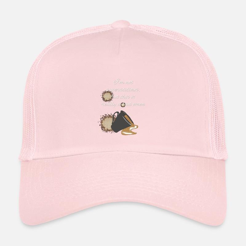 kaffee fan, really bad omen, oberteil mit kaffeesp - Kinder Trucker-Cap - Hellrosa