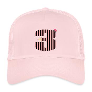 CRAYONS THREE-YEAR-OLD NUMBER 3 THREE - Kids’ Trucker Cap - pale pink - Front