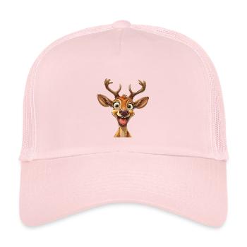 Funny reindeer for festive mood - Kids’ Trucker Cap - pale pink - Front