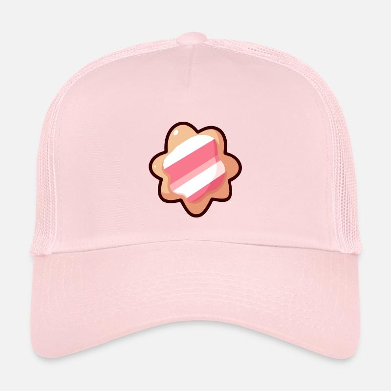 Emblème de biscuit rayé rose Casquette trucker enfant