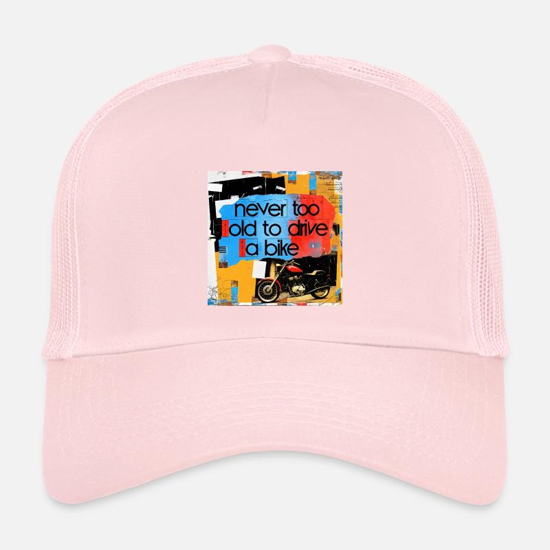Lebensmotto mit Motorradkunst - Kinder Trucker-Cap - Hellrosa