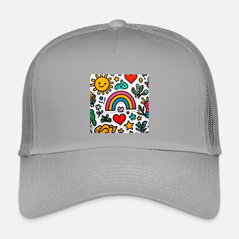 Fröhlicher Doodle-Regenbogen Kinder Trucker-Cap