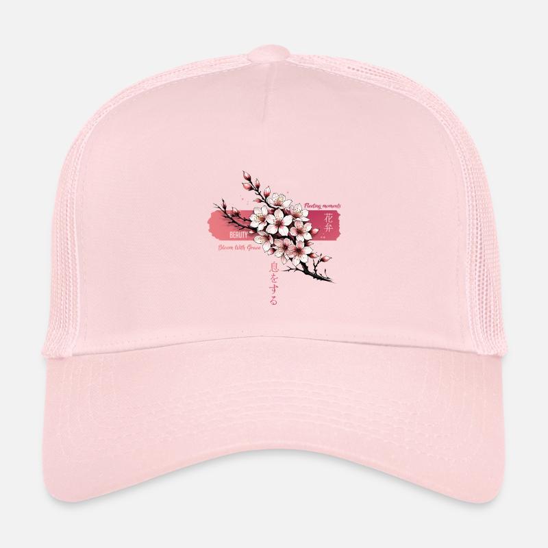 Blush Sakura Bloom on Pink Kids’ Trucker Cap