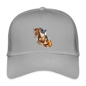 Galloping rider in leap - Kids’ Trucker Cap - light grey - Front