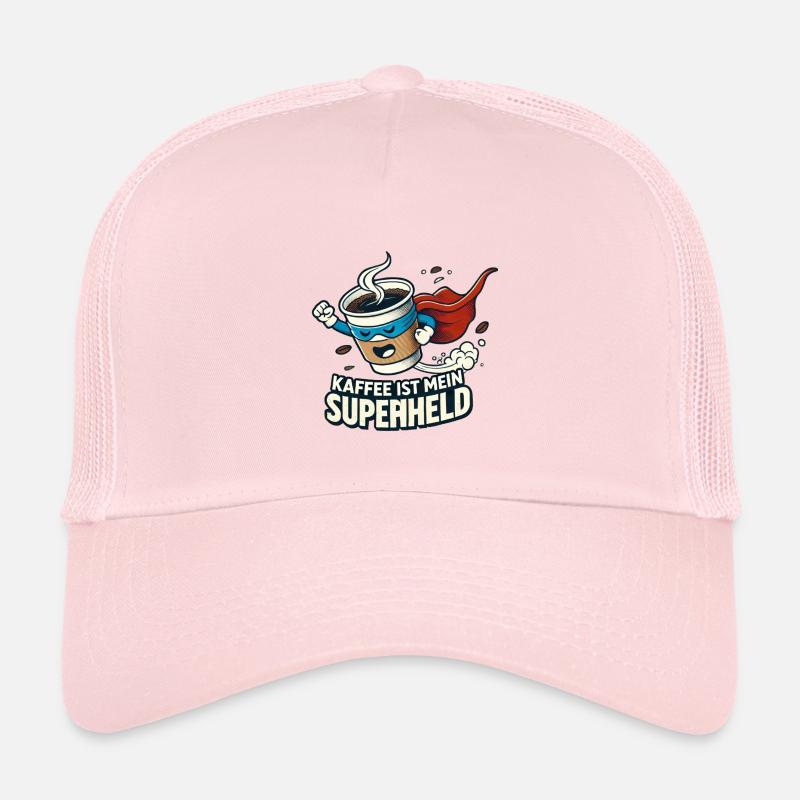 Kaffee Superheld Belebende Kraft - Kinder Trucker-Cap - Hellrosa