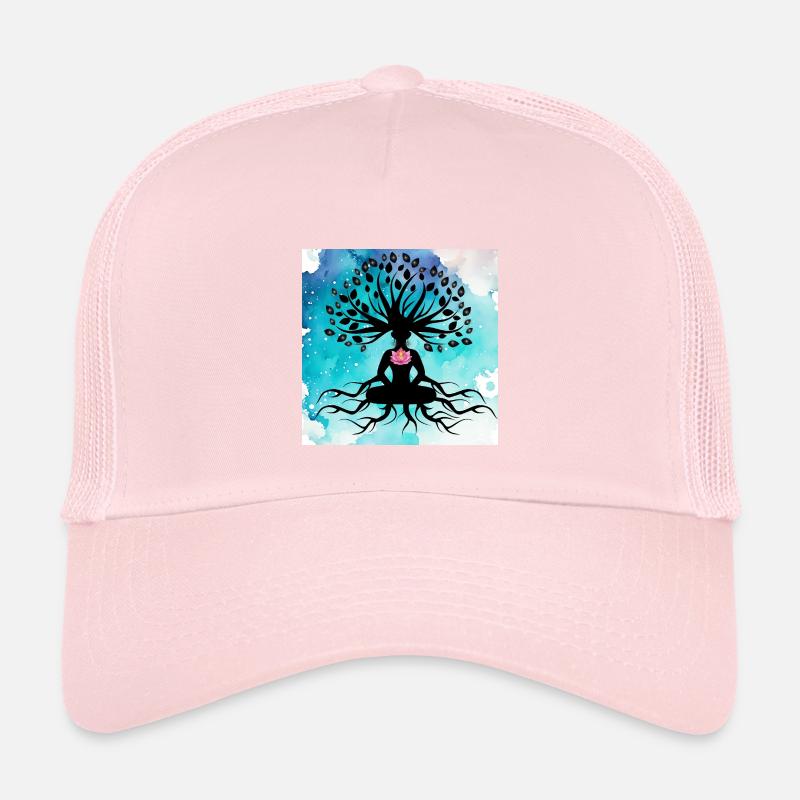 Baum des Lebens Yoga - Kinder Trucker-Cap - Hellrosa