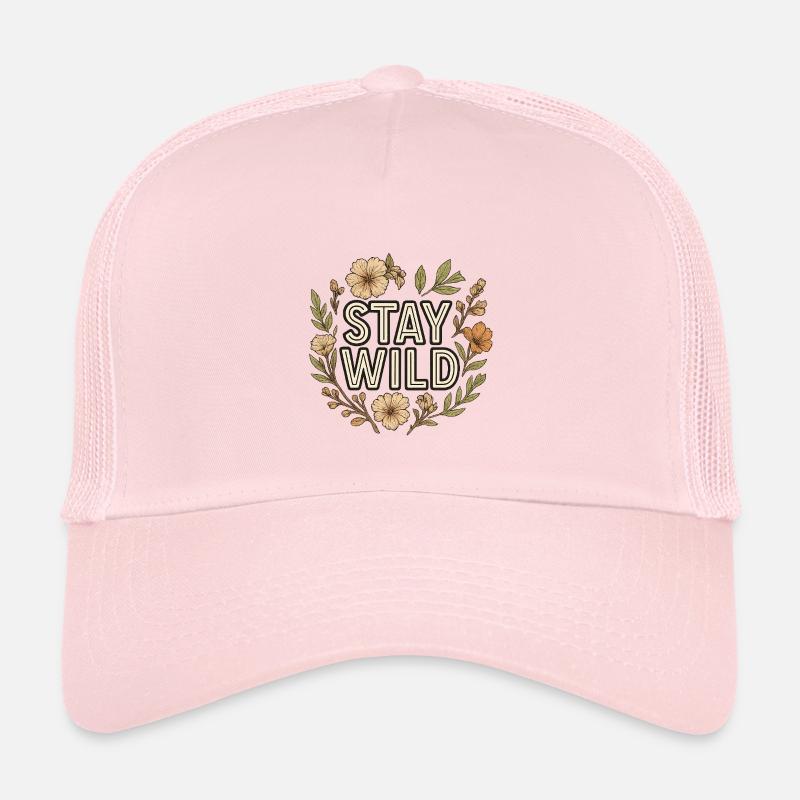 Stay Wild Blumenkranz - Kinder Trucker-Cap - Hellrosa