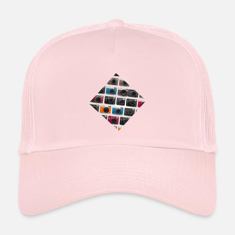 Colorful camera pattern print - Kids’ Trucker Cap - pale pink