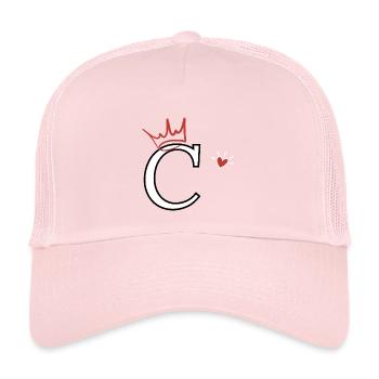 Buchstabe c Kronenherz - Kinder Trucker-Cap - Hellrosa - Vorne