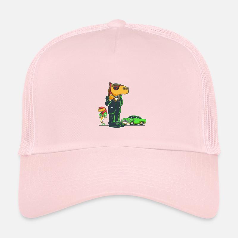 Capybara-Secret Agent - Kids’ Trucker Cap - pale pink