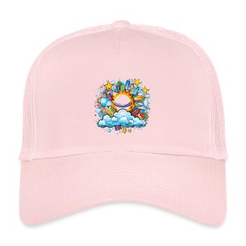 Kosmische Sonnenflug Doodle - Kinder Trucker-Cap - Hellrosa - Vorne