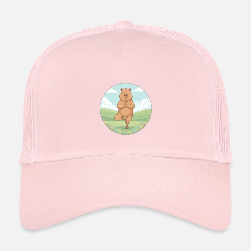 Yoga de rongeur capybara faisant la posture de l’arbre Casquette trucker enfant