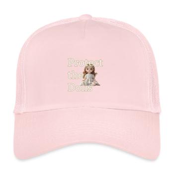 Cute Doll Looking Up – Minimal Design - Kinder Trucker-Cap - Hellrosa - Vorne