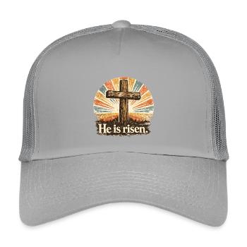 Il est ressuscité - Casquette trucker enfant - gris clair - Devant