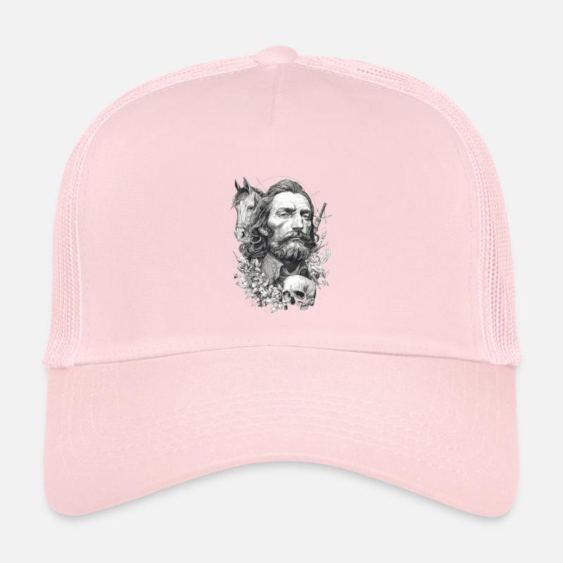 Mann, Pferd und Totenschädel - Kinder Trucker-Cap - Hellrosa