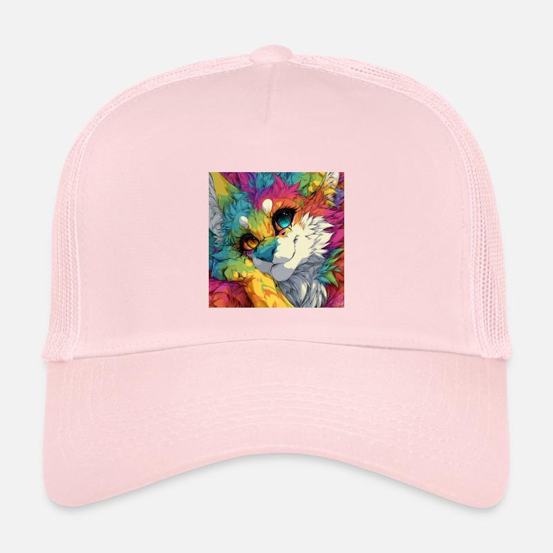 Regenbogenfell Kuschelkatze - Kinder Trucker-Cap - Hellrosa