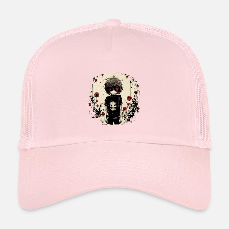 Crâne aux yeux rouges Kid – Emo Comic Design Casquette trucker enfant