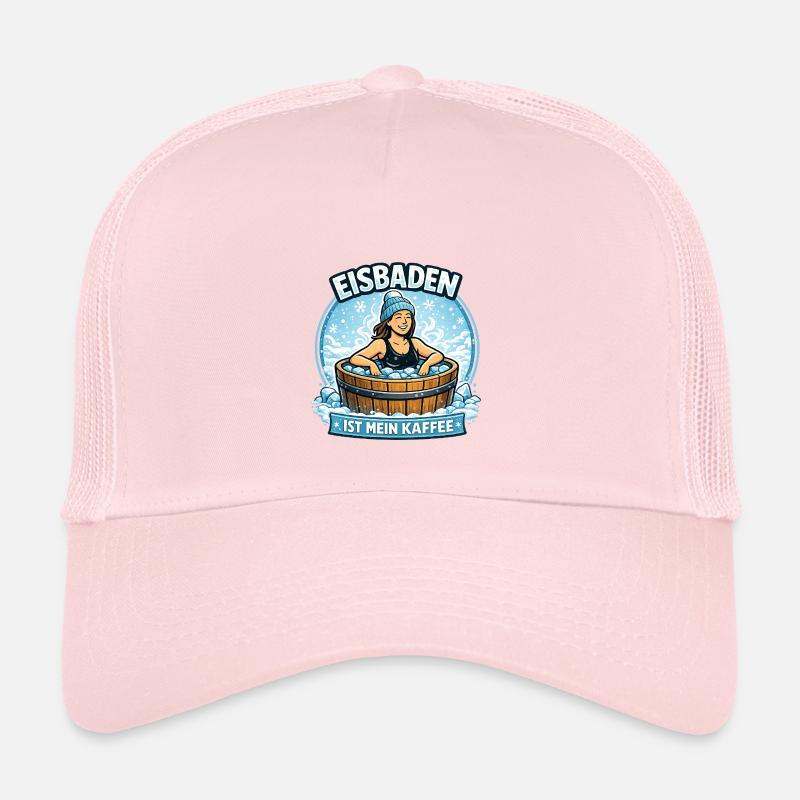 Eisbad Kaffee Humor Illustration - Kinder Trucker-Cap - Hellrosa