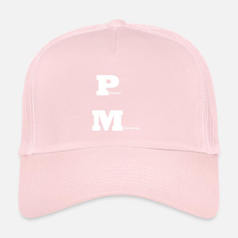PonyMama blanche - Casquette trucker enfant - rose pâle