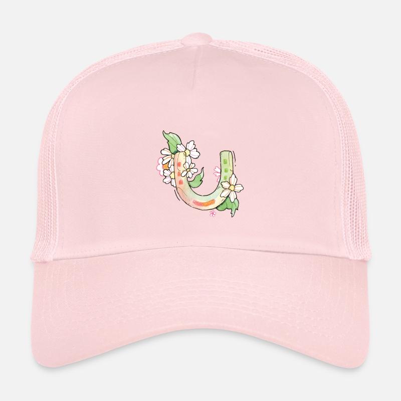 Glücksbringer Hufeisen mit Blumen Kinder Trucker-Cap