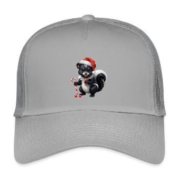 Süße Weihnachtsskunk mit Zuckerrohr - Kinder Trucker-Cap - Hellgrau - Vorne