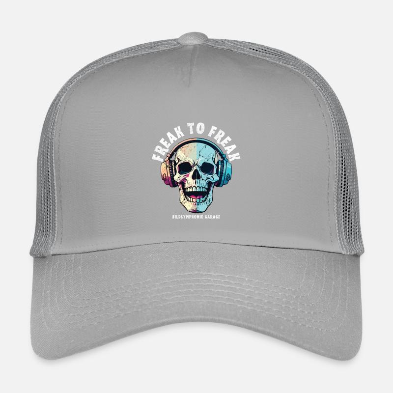 Skull mit Neon Kopfhörer-Design Kinder Trucker-Cap