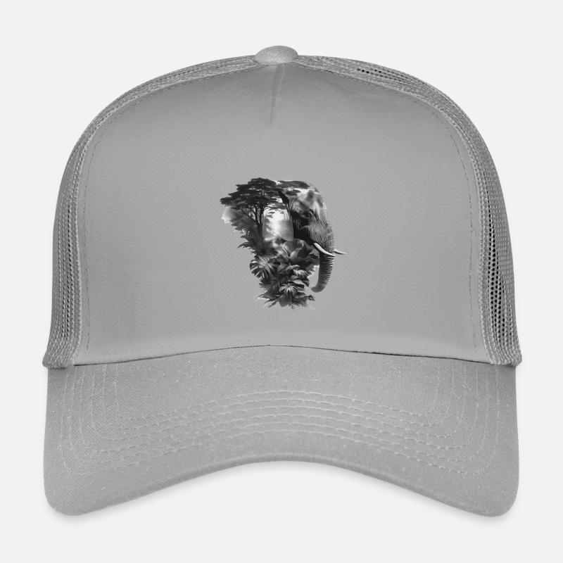 Éléphant Jungle Silhouette Double Casquette trucker enfant