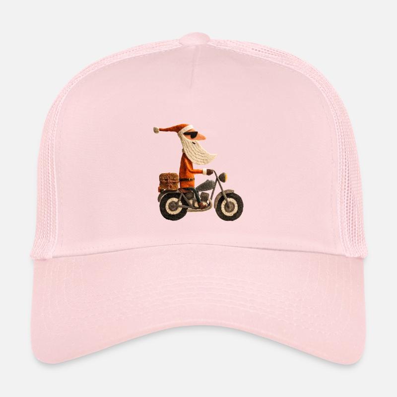 Weihnachtsmann auf Motorrad - Kinder Trucker-Cap - Hellrosa