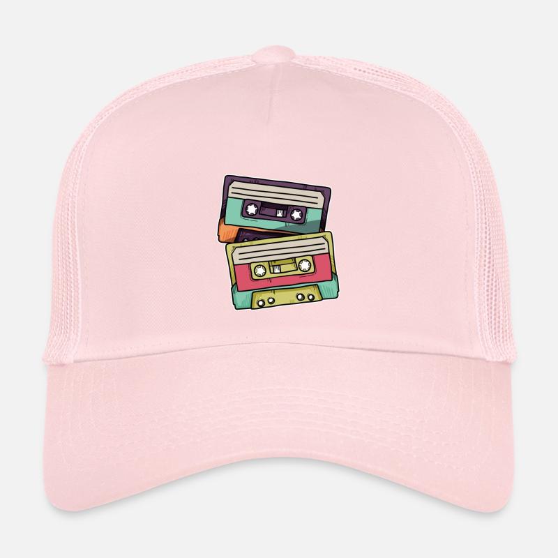 Farbige Retro-Kassetten - Kinder Trucker-Cap - Hellrosa
