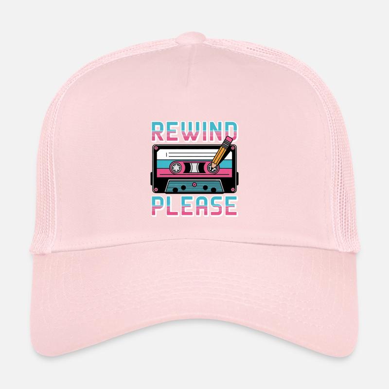 Rewind Please Kassette Retro - Kinder Trucker-Cap - Hellrosa