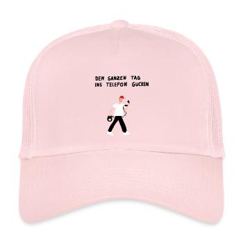 À regarder le téléphone toute la journée - Casquette trucker enfant - rose pâle - Devant