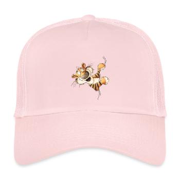 Look Look Tiger Animal sauvage Grand chat - Casquette trucker enfant - rose pâle - Devant