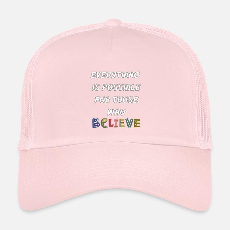 Everything is possible to him who believes - Kids’ Trucker Cap - pale pink