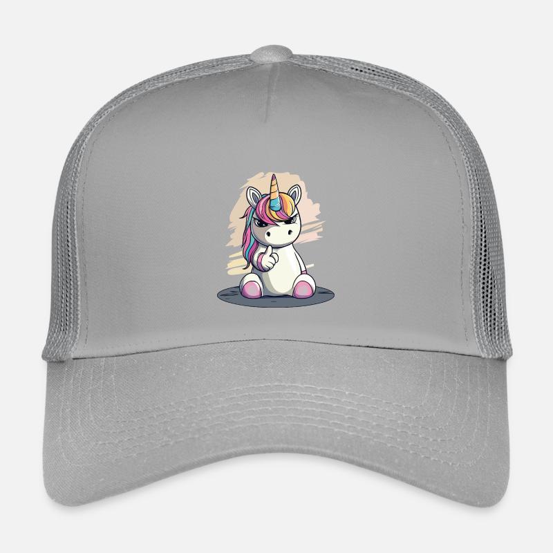 Cheeky Unicorn with Index Finger – Cute & Cool Kids’ Trucker Cap