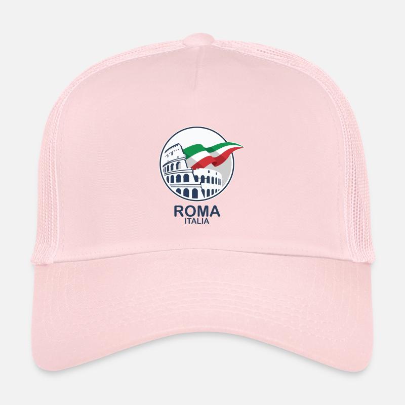 Colisée de Rome et souvenirs avec le logo du drapeau italien Casquette trucker enfant