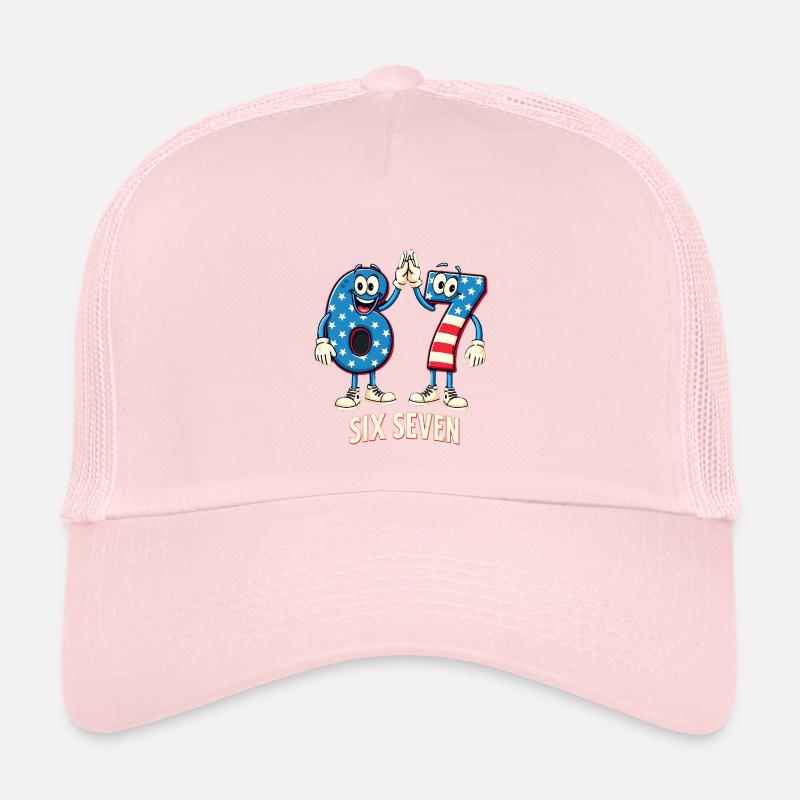 US Flag 67 Memes Six Seven - Kinder Trucker-Cap - Hellrosa