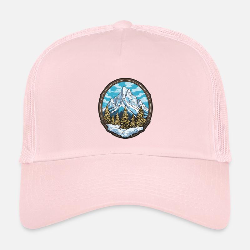 Alpine Bergpanorama Badge Kinder Trucker-Cap
