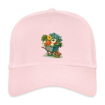 Veggie Patch Victory Garden Wheelbarrow - Kids’ Trucker Cap - pale pink - Front