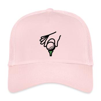Golfball Abschlag Tee Golfsport Golfclub Golfer - Kinder Trucker-Cap - Hellrosa - Vorne