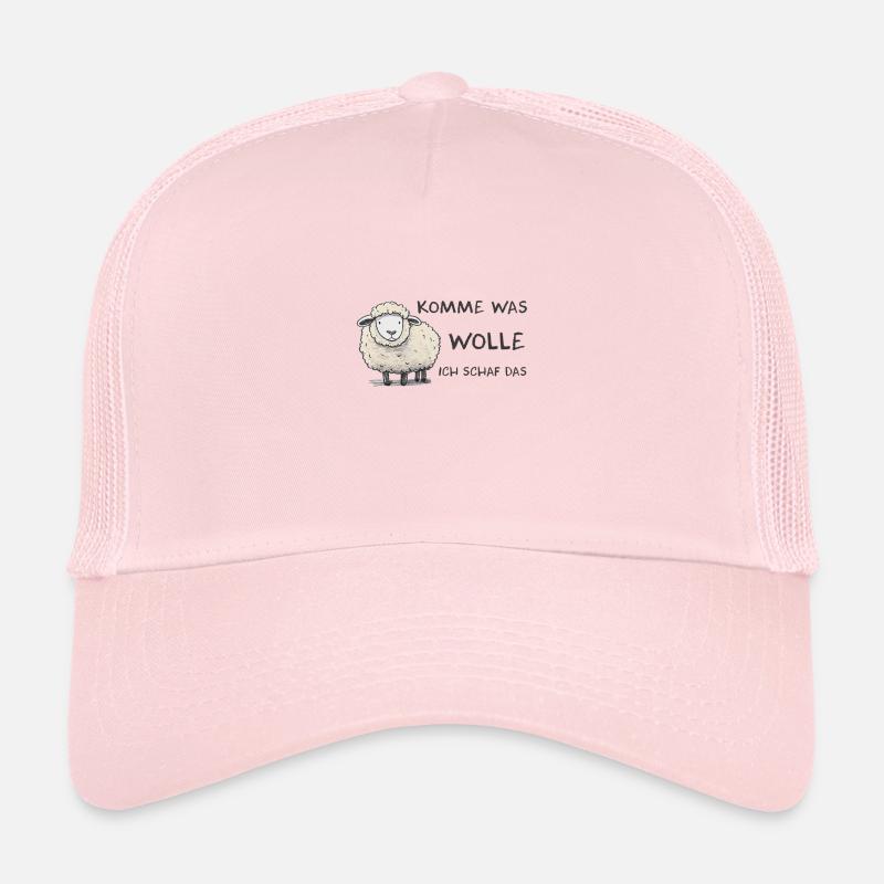 Komme was wolle ich Schaf das Schaf Wolle - Kinder Trucker-Cap - Hellrosa
