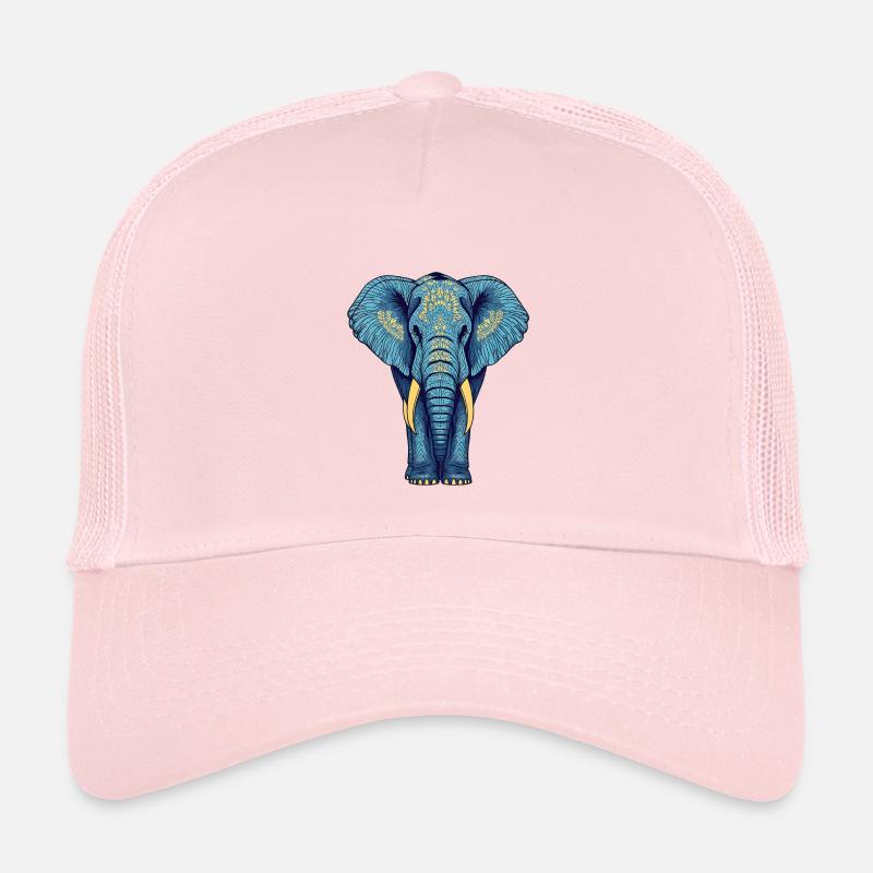 Eleganter Elefantenkopf mit Ornamentmuster - Kinder Trucker-Cap - Hellrosa