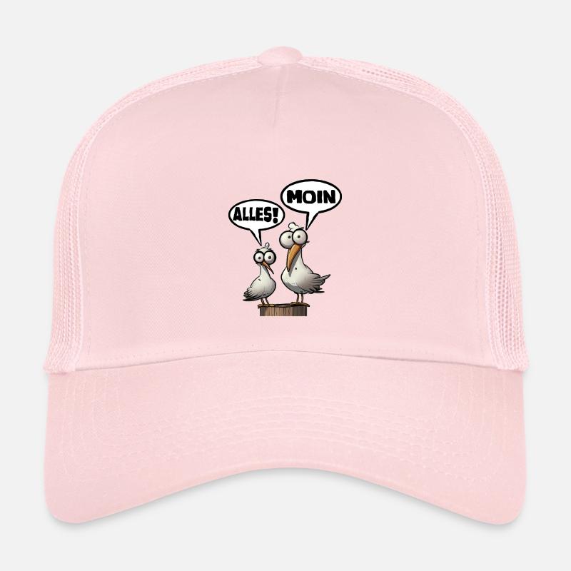 Humorvolle Möwen mit Sprüchen Moin Kinder Trucker-Cap