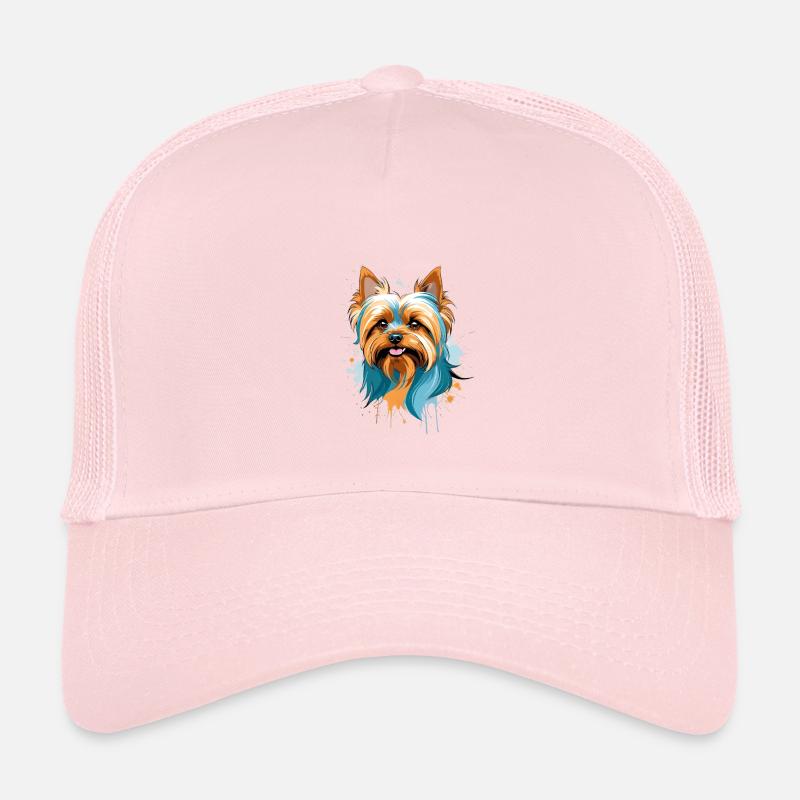 Bunter Yorkie Blick - Kinder Trucker-Cap - Hellrosa